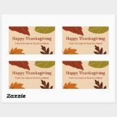 ビジネス名からの幸せな感謝祭紅葉 長方形シール (シート)