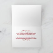 ビジネス名から感謝祭の暖かい水色 カード (内部)