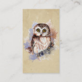 ビジネス名かわいい水色フクロウ鳥の野生動物 名刺 (裏面)