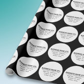 ビジネス名とスローガン/その他のテキスト | 白黒 ラッピングペーパー