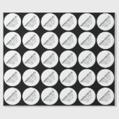 ビジネス名とスローガン/その他のテキスト | 黒と白 ラッピングペーパー (フラット)