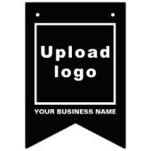 ビジネス名とロゴのブラックアゲハチョウ バンティングフラッグ (第1の旗)