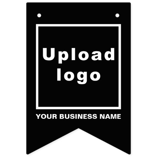 ビジネス名とロゴのブラックアゲハチョウ バンティングフラッグ (第3の旗)