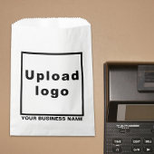 ビジネス名とロゴのホワイトロゴ紙バッグ フェイバーバッグ