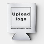 ビジネス名とロゴをホワイトクーラーボックス 缶クーラー (正面)