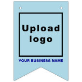 ビジネス名とロゴを淡い青でアゲハチョウ バンティングフラッグ (第2の旗)