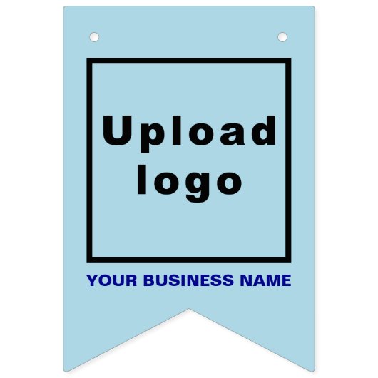 ビジネス名とロゴを淡い青でアゲハチョウ バンティングフラッグ (第2の旗)