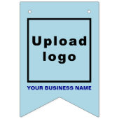 ビジネス名とロゴを淡い青でアゲハチョウ バンティングフラッグ (第1の旗)