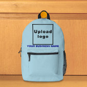 ビジネス名とロゴ付きライトブルーバックパック プリントバックパック