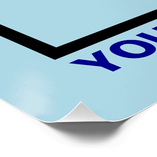 ビジネス名とロゴ付きライトブルー角光沢 ポスター (コーナー)