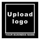 ビジネス名とロゴ付き黒い正方形の光沢 ポスター (正面)