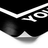 ビジネス名とロゴ付き黒い正方形の光沢 ポスター (コーナー)