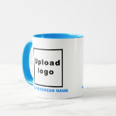 ビジネス名とロゴ（ライトブルーのコンボマグカップ） マグカップ (正面左)
