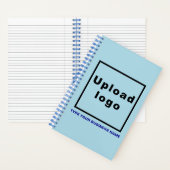 ビジネス名とロゴ（淡青色スパイラル） ノートブック (内側)