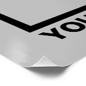 ビジネス名とロゴ(灰色の正方形の光沢) ポスター (コーナー)