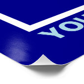 ビジネス名とロゴ（青色の正方形の光沢） ポスター (コーナー)