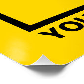 ビジネス名とロゴ（黄色い正方形の光沢） ポスター (コーナー)