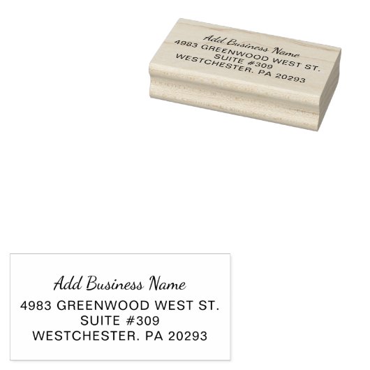 ビジネス名と差出人住所スクリプト ラバースタンプ (押印)