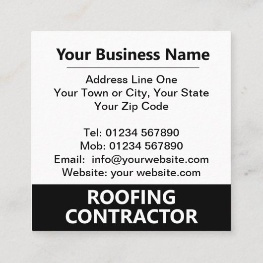 ビジネス名とQRコードを含む スクエア名刺 (裏面)