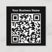 ビジネス名とQRコードを含む スクエア名刺 (正面)
