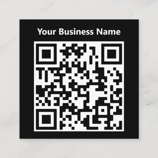 ビジネス名とQRコードを含む スクエア名刺 (正面)