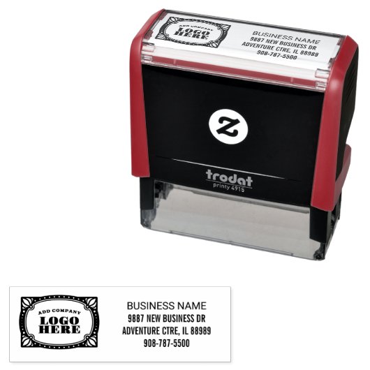 ビジネス名のアドレスとロゴの追加カスタム方法 セルフインキングスタンプ (インサイチュ)