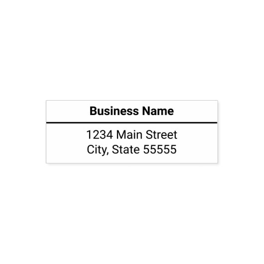 ビジネス名はっきりした横線差出人住所 セルフインキングスタンプ (デザイン)