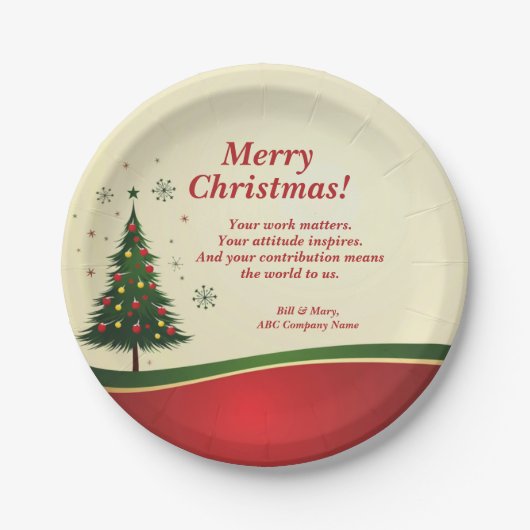 ビジネス名またはグループ名メッセージクリスマスパーティー7" ペーパープレート (正面)