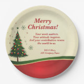 ビジネス名またはグループ名メッセージクリスマスパーティー9" ペーパープレート (正面)