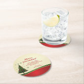 ビジネス名またはグループ名メッセージクリスマスパーティー ラウンドペーパーコースター (インサイチュ)