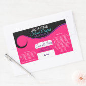 ビジネス名またはロゴコンテナーの矩形スタンプ 長方形シール (封筒)