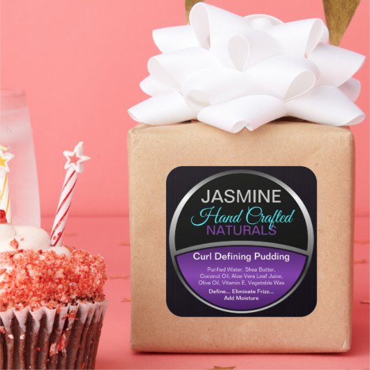 ビジネス名またはロゴ製品コンテナ スクエアシール (パーティー)