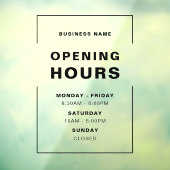 ビジネス名を付けたブラックミニマリストの営業時間 ウィンドウサイン (シート3)