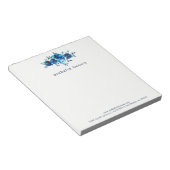 ビジネス名を持つシックなブルーウォーターフローラ ノートパッド (アングル)
