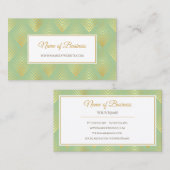 ビジネス名クラシック付き金ゴールドグリーンおよびビジネスパターン 名刺 (正面/裏面)