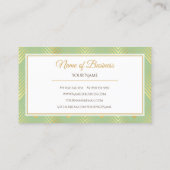 ビジネス名クラシック付き金ゴールドグリーンおよびビジネスパターン 名刺 (裏面)