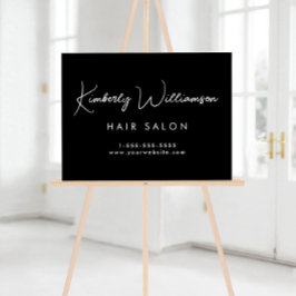 ビジネス名スタイリッシュ署名スクリプト黒 アクリルサイン