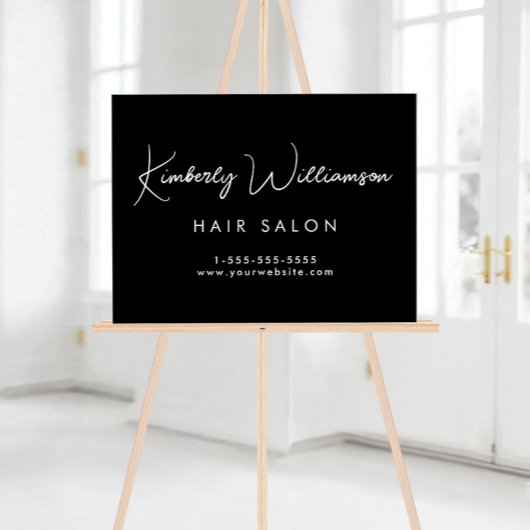 ビジネス名スタイリッシュ署名スクリプト黒 アクリルサイン