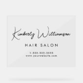 ビジネス名スタイリッシュ署名スクリプト アクリルサイン (正面)