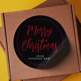 ビジネス名ステッカーからのメリークリスマス ラウンドシール