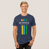 ビジネス名タグラインのモダン縦ストライプ列 トライブレンドＴシャツ (正面全面)