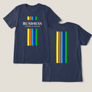ビジネス名タグラインのモダン縦ストライプ列 トライブレンドＴシャツ