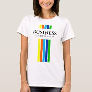 ビジネス名タグラインのモダン縦ストライプ列 Tシャツ