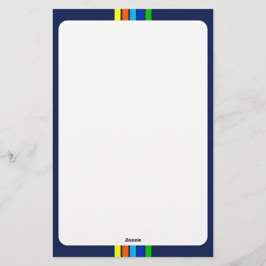 ビジネス名タグラインモダンストライプ青 便箋 (裏面)