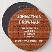 ビジネス名タグ赤レンガ従業員の認識 缶バッジ (正面&裏面)