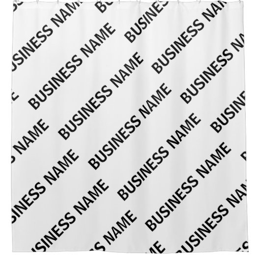ビジネス名パターン |黒と白 シャワーカーテン (正面)