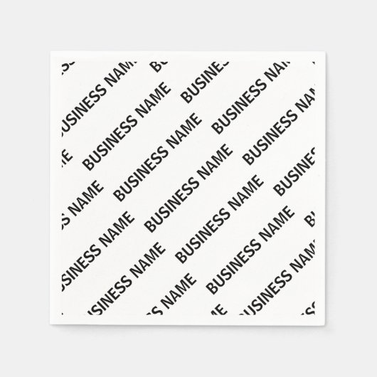 ビジネス名パターン |黒と白 スタンダードカクテルナプキン (正面)
