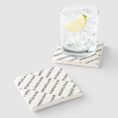 ビジネス名パターン |黒と白 ストーンコースター (横)