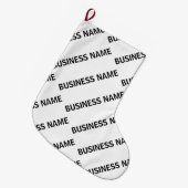 ビジネス名パターン |黒と白 ラージクリスマスストッキング (正面 (吊り時))