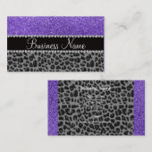 ビジネス名パープルグリッターブラックヒョウ 名刺 (正面/裏面)